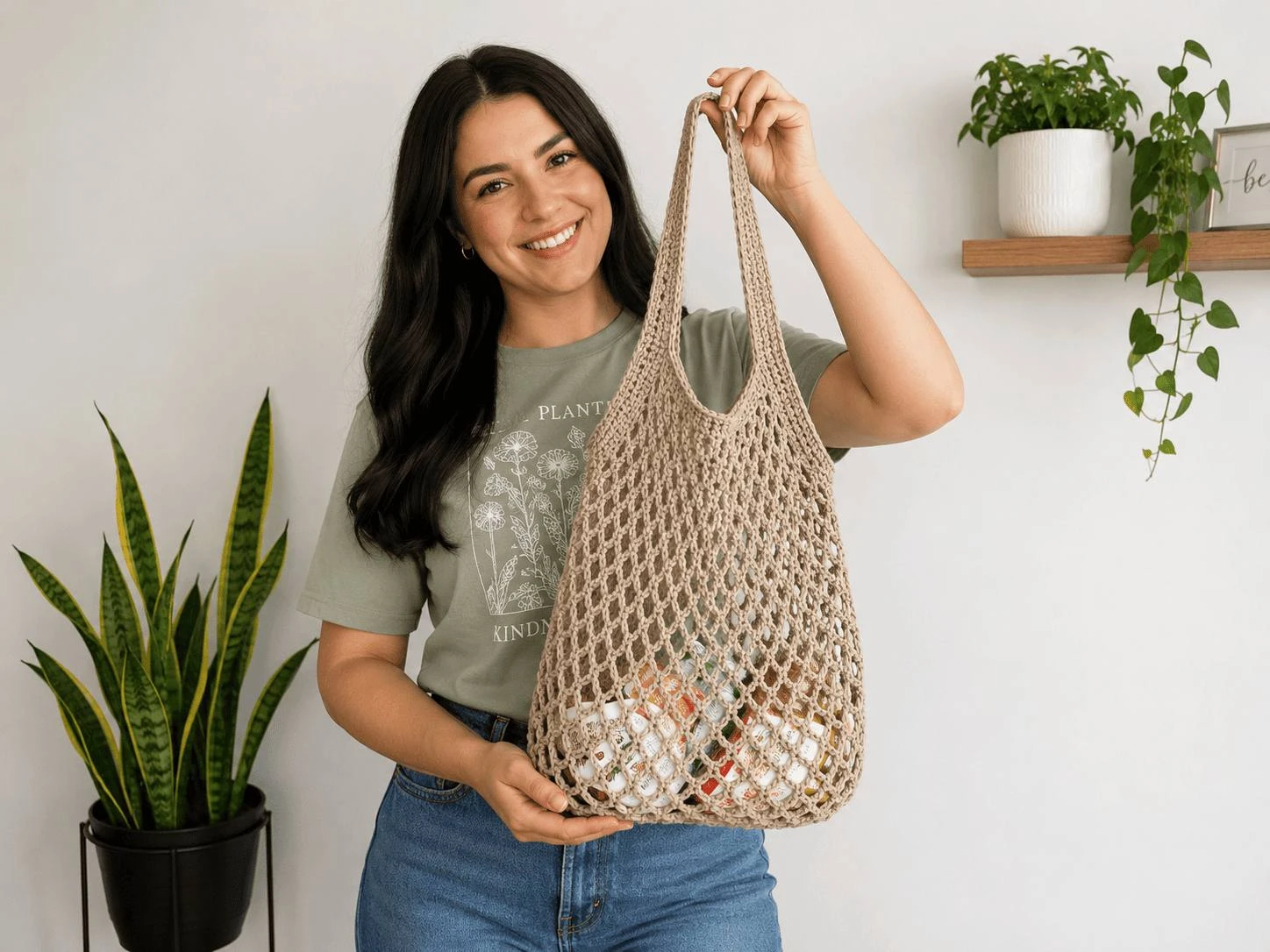 Crochet mesh bag