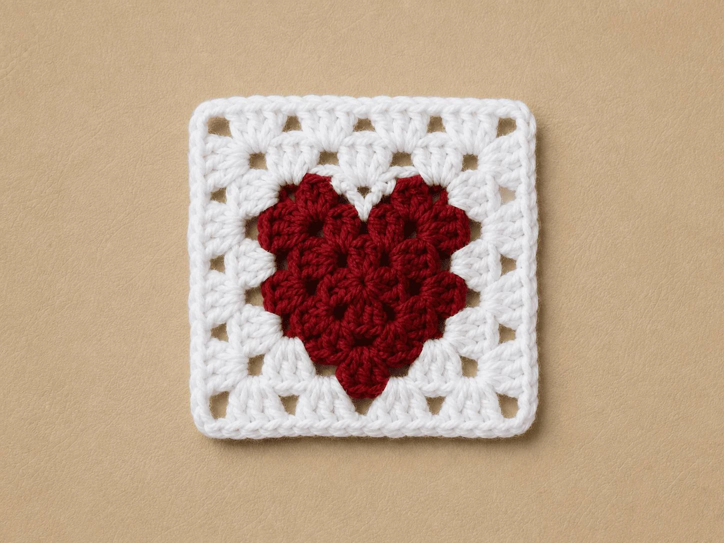 Finished crochet heart granny square tote bag