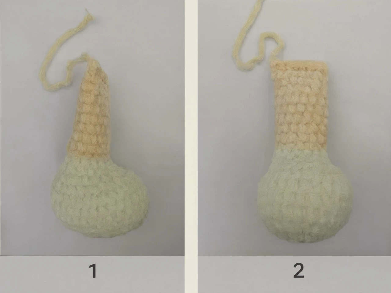 Crochet Bluey and Bingo legs after the plush foot section