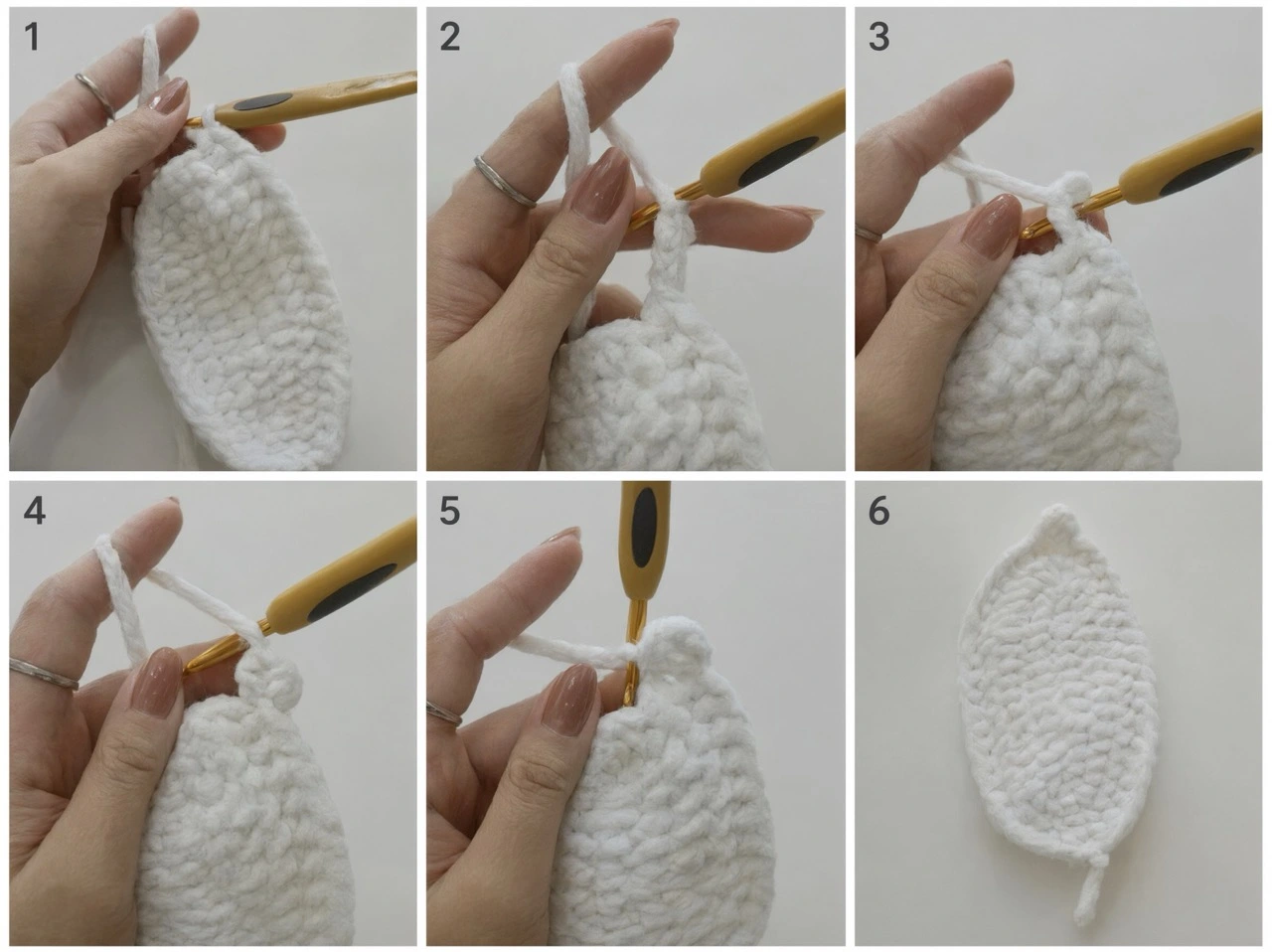 Crochet flower dragon white wing pieces before attachment